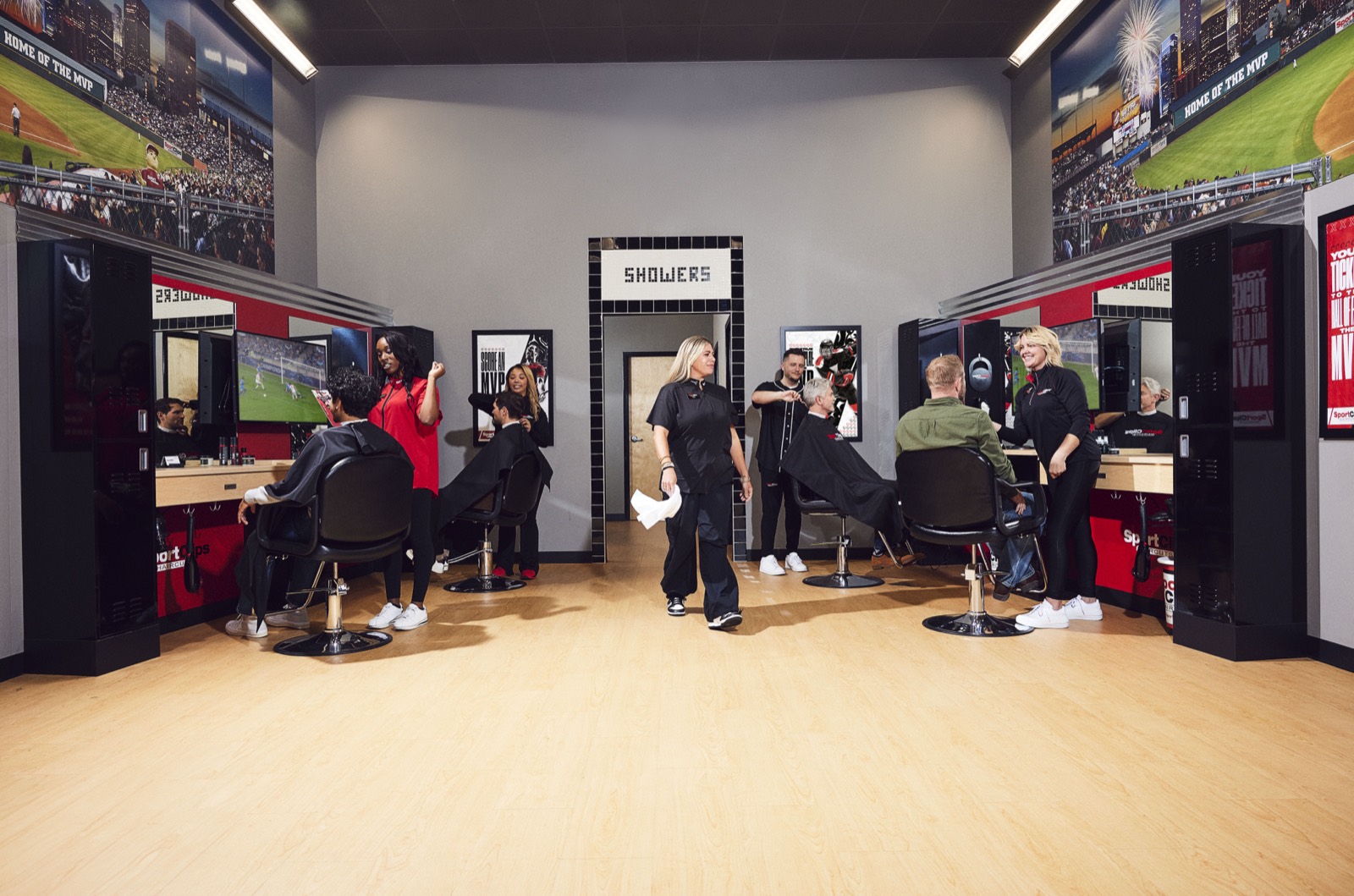 Senior client getting a haircut at Encino Men's Haircuts
